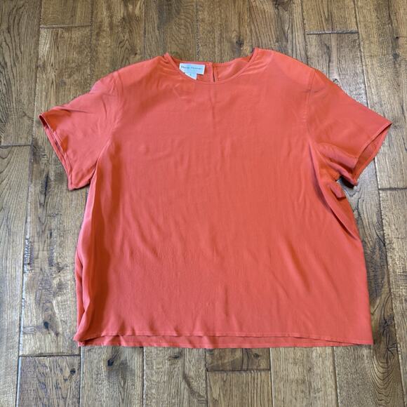 Rena Rowan Tops - Rena Rowan Womens Silk Shirt Plus Size 16 Short Sleeve Vintage Shoulder Pads